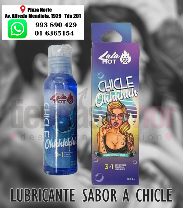 LALAHOT LUBRICANTE SABOR CHICLE CALIENTA Y LUBRICA 